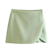 Moda feminina pareo estilo shorts saias vintage cintura alta zíper lateral feminino skort mujer Moda feminina pareo estilo shorts saias vintage cintura alta zíper lateral feminino skort mujer