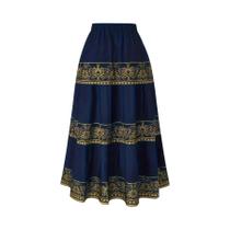 Moda feminina plus size adequada para viagens e recreação com saia com estampa geométrica Moda feminina plus size adequada para viagens e recreação com saia com estampa geométrica