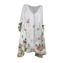 Moda feminina Plus Size Vintage Holiday Floral 3/4 Sleeve Vintage Vestidos