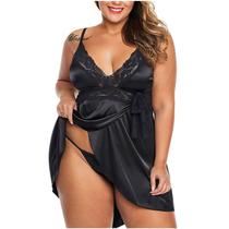 Moda Feminina Sexy Plus Size Lace Silks Underwear Suspender Skirt Nightdress