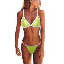 Moda feminina sexy terno de biquíni de cor pura estilo quente conjunto de maiô Moda feminina sexy terno de biquíni de cor pura estilo quente conjunto de maiô