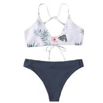 Moda feminina verão patchwork impresso tanque sexy biquíni de duas peças maiô traje de banho