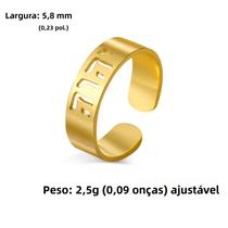 Moda hebraico YHWH anel aberto de aço inoxidável anel ajustável oração bênção anel jóias presente