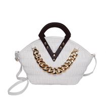 Moda Irregular Chain Tote, Fashion One Shoulder Mochila,