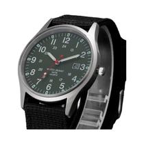 Moda Masculina Casual Pulseira De Náilon Relógio De Quartzo Esportes Estilo Militar Estudante