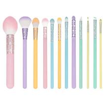 MODA Posh Pastel, 12 pc Signature Makeup Brush Set, Inclui - Blush, Destaque, Sombra, Vinco, Sobrancelha e Pincéis Labiais