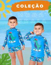 Moda praia azul verde tamanho 3 Moda praia azul verde tamanho 3