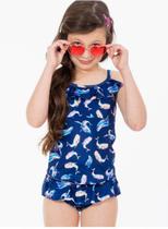 Moda Praia Infantil Biquíni Conjunto Blusa Fator UV50+