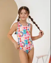 Moda Praia Infantil Maiô Natação Juvenil Proteção UV 50
