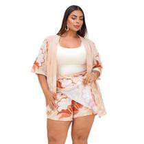 Moda Praia Kimono Shorts Saia Viscolinho Estampado 3 Geração G1 G2 G3 G4 Moda Praia Kimono Shorts Saia Viscolinho Estampado 3 Geração G1 G2 G3 G4