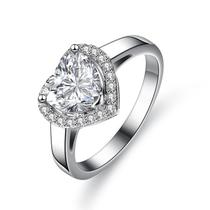 Moda princesa coração diamante zircão anel de noivado amor noivado senhoras noivado casamento jóias