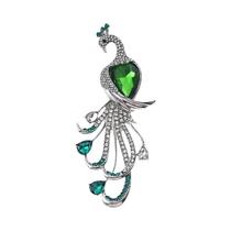 Moda requintado pavão strass broche para roupas femininas casaco acessórios presentes