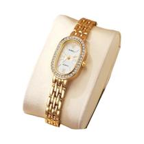 Moda Roma Oval Dial Relógio de Quartzo Feminino Pulseira Casual Relógios Femininos (Sem Caixa)