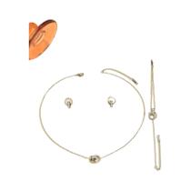 Moda romana anel duplo colar pulseira brinco conjunto jóias femininas Moda romana anel duplo colar pulseira brinco conjunto jóias femininas
