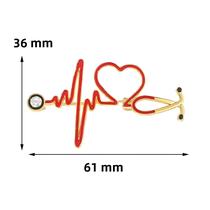 Moda série médica metal esmalte broche estetoscópio masculino feminino médico enfermeira emblemas
