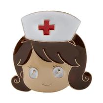 Moda série médica metal esmalte broche estetoscópio masculino feminino médico enfermeira emblemas