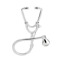 Moda série médica metal esmalte broche estetoscópio masculino feminino médico enfermeira emblemas