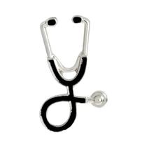 Moda série médica metal esmalte broche estetoscópio masculino feminino médico enfermeira emblemas