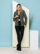 MODAS DOMI Blazer Jeans Tingido 6201 Elegante e Confortavel