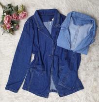 MODAS DOMI BlazerJeans Feminino Acinturado Manga Longa 6097