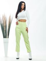 MODAS DOMI Calça Alfaiataria Feminina Cintura Alta LANÇAMENTO Moda ZR 020