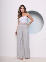 Modas Domi Calça Alfaiataria Pantalona Cintura Alta Acompanha Cinto 8028 Modas Domi Calça Alfaiataria Pantalona Cintura Alta Acompanha Cinto 8028