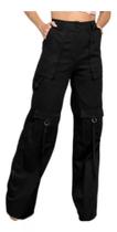 MODAS DOMI Calça Cargo Sarja Wide Leg 8505