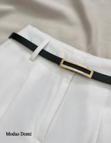 Modas Domi Calça Pantalona de Amarante com Cinto Coleção Nova 8441