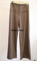 Modas Domi- Calça Pantalona Feminina Com Bolsos Fake Frontal Luis Twill 91109