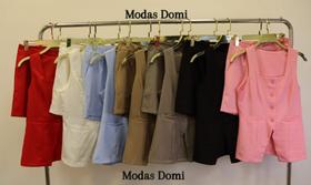 Modas Domi Conjunto Luis Twill Colete e Bermuda Coleção Nova 187
