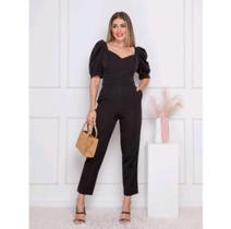 Modas Domi Macacão de Alfaiataria com Manga Princesa e Detalhe Atrás 1301 Modas Domi Macacão de Alfaiataria com Manga Princesa e Detalhe Atrás 1301