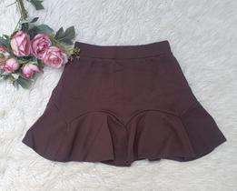 MODAS DOMI Saia Curta com Babado Estiloso 0032