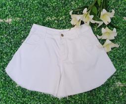 MODAS DOMI Short Jeans Feminino Cintura Alta Tingido Detalhes Coloridos 9224