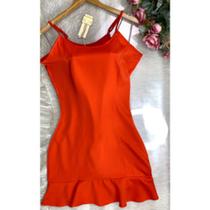 MODAS DOMI Vestido Alfaiataria Com Babado 7241