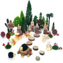 Model Train Scenery OrgMemory Animal Trees com figuras de 4 a 16 cm