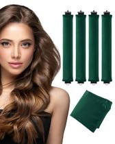 Modelador de cabelo noturno Heatless Curls 4 peças de barra de ondulação para dormir, rolos de cabelo de veludo com lenço de cabelo acetinado Modelador de cabelo noturno Heatless Curls 4 peças de barra de ondulação para dormir, rolos de cabelo de veludo com lenço de cabelo acetinado