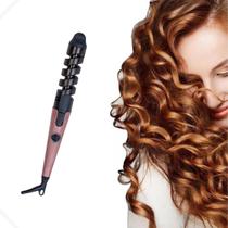 Modelador de Cachos de Cabelo 30W Bivolt Compacto Cabo Giratório 360º Rosa
