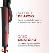 Modelador de Cachos Mondial Red Infinity - EM-12, Preto/Vermelho Bivolt