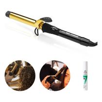 Modelador de Cachos MQ Hair Gold Titanium 25mm Bivolt 230C Cacheador Profissional Pinça+Leave-in Pr Modelador de Cachos MQ Hair Gold Titanium 25mm Bivolt 230C Cacheador Profissional Pinça+Leave-in Pr