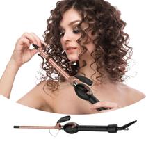 Modelador de Cachos Profissional 9mm Cerâmica e Queratina Bivolt Reparadora Brilho Display LCD 14 Níveis de Temperatura Modelador de Cachos Profissional 9mm Cerâmica e Queratina Bivolt Reparadora Brilho Display LCD 14 Níveis de Temperatura