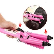 Modelador De Cachos Tri Ondas Pro Hair Rosa 127V.