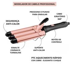 Modelador de Cachos Triondas Turmalina Cerâmica Bivolt