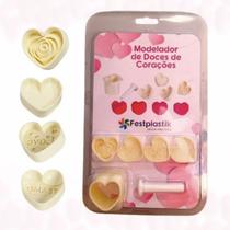 Modelador de Doces - Corações - 4 Moldes - Festplastik