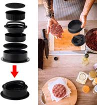 Modelador de Hambúrguer Gourmet Fácil de Usar Forma Molde Plástico Preto Modelador de Hambúrguer Gourmet Fácil de Usar Forma Molde Plástico Preto