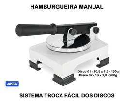 Modelador De Hamburguer Manual 2 Discos Inox