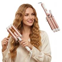 Modelador Ondulador de Cachos Triondas 32mm Profissional de Cerâmica Fogomax Bivolt 200C Com Luva de Proteção