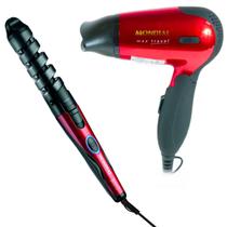 Modeladora de cachos spiral em-05 + secador de cabelo mondial sc-10 red potente 1200w Modeladora de cachos spiral em-05 + secador de cabelo mondial sc-10 red potente 1200w