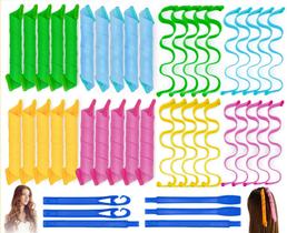 Modeladores de cabelo SCNWQ Heatless Magic Wave Spiral 40 unidades+acessórios Modeladores de cabelo SCNWQ Heatless Magic Wave Spiral 40 unidades+acessórios