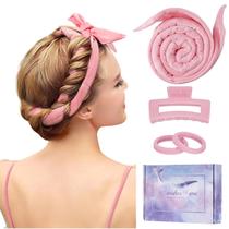 Modeladores de cabelo sem calor Flylipu 60 Extra Long Soft Velvet Pink Modeladores de cabelo sem calor Flylipu 60 Extra Long Soft Velvet Pink