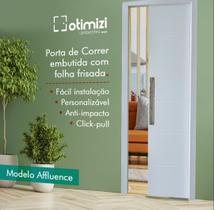 Modelo Affluence * Puxador Inox - (Folha Frisada fundo primer branco - 52cm)